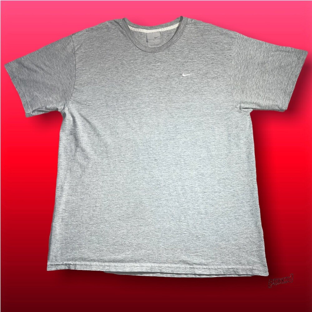 Vtg Nike T Shirt Silver Tag Y2K Mini Swoosh Embroidered L